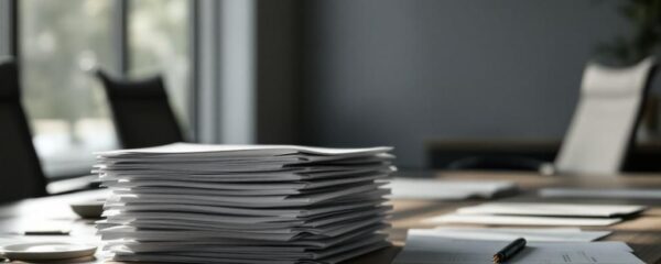 pile de feuilles sur un bureau